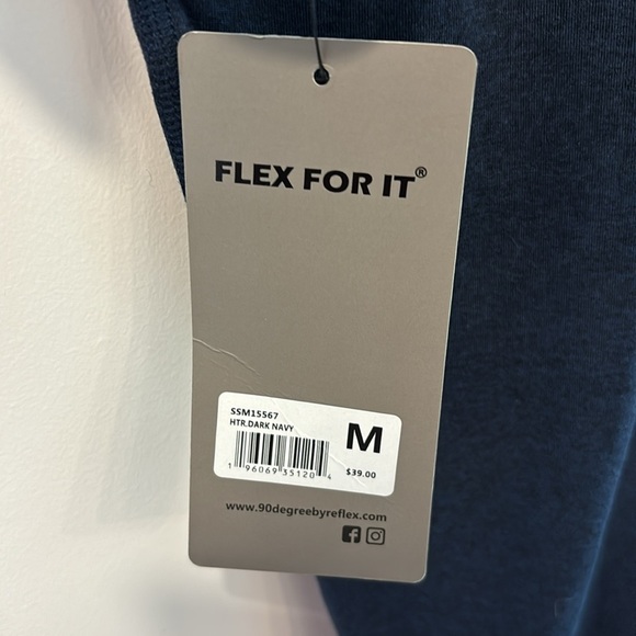 Men’s 90 degree by Reflex short sleeve V-neck dark navy blue Size Medium… - Picture 4 of 10